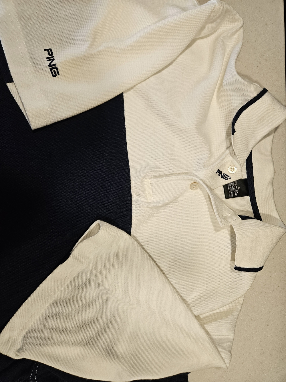 PING White &  Navy Polo